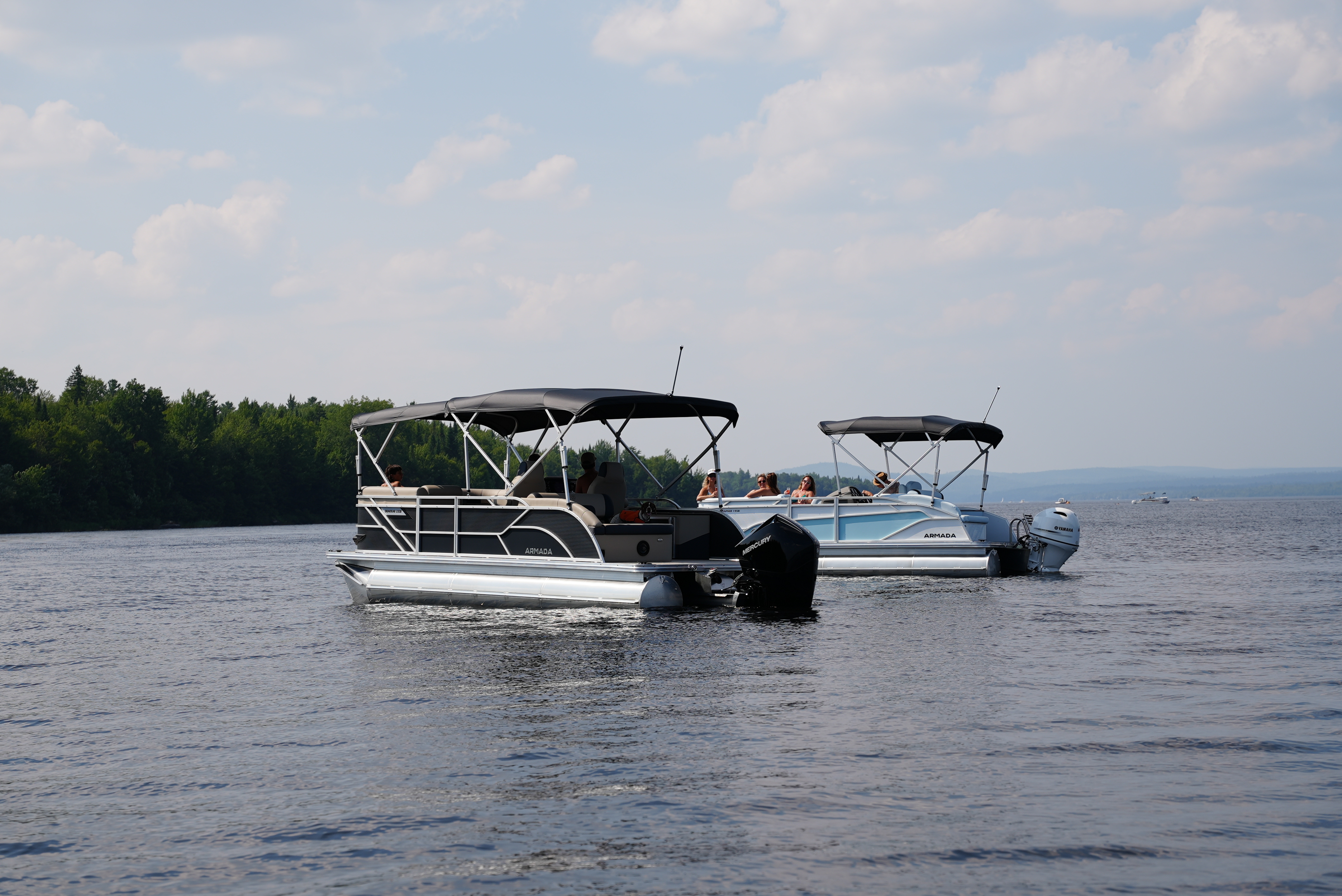 Armada pontoon on the water