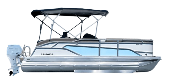 Saphir Pontoon - White exterior & glacier blue
